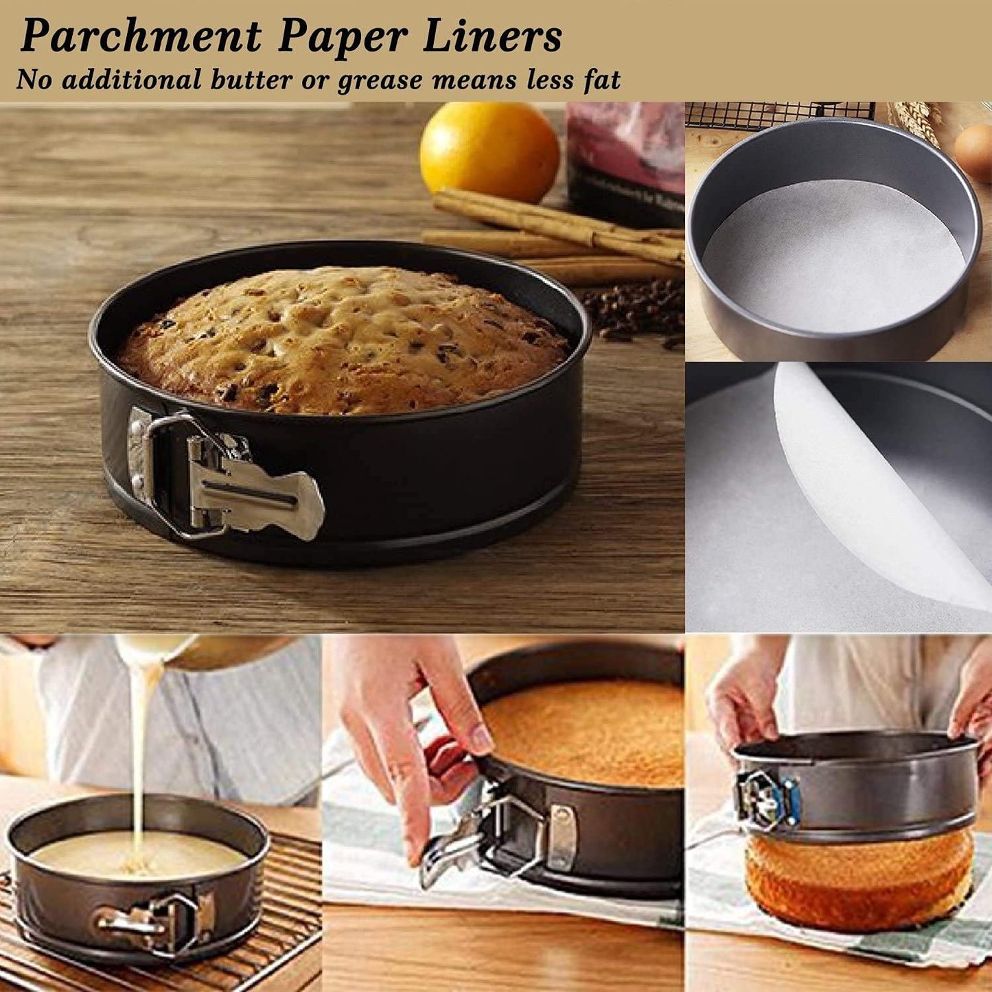 3 Pcs 24cm/26cm/28cm Round Non Stick Spring Form Cake Mold Baking Pan