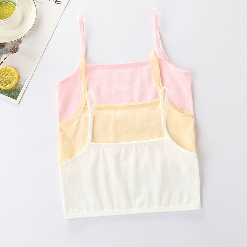 Pack Of 5 Solid Colors Baby Girls Comfortable Cotton Camisoles