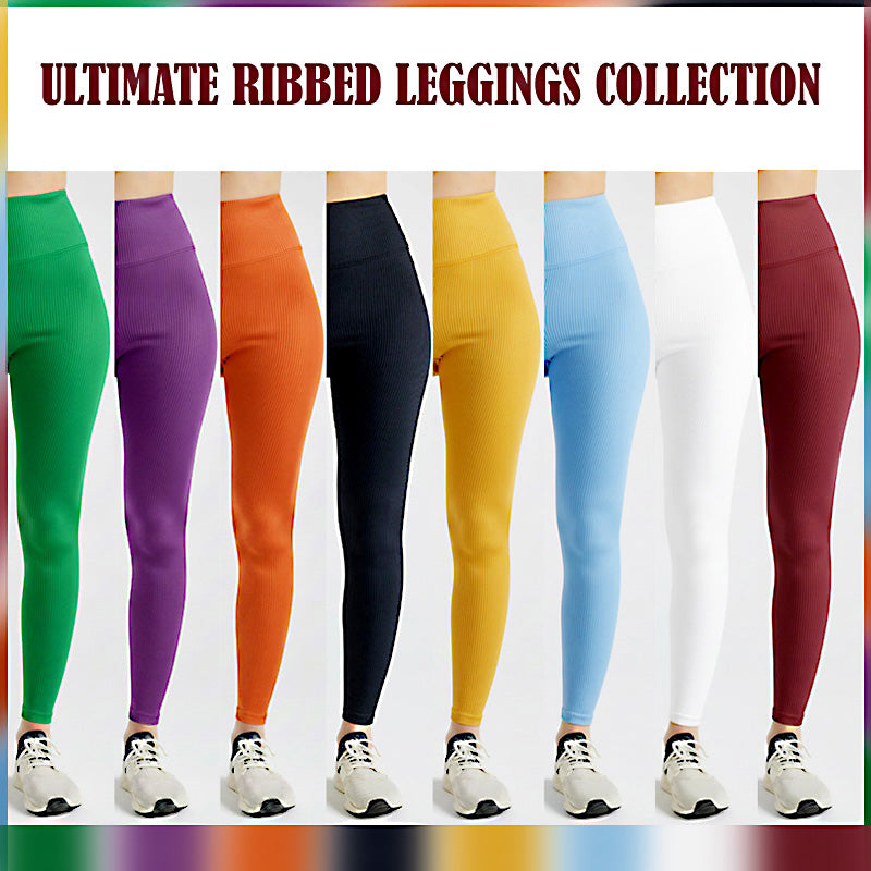 Premium Women Comfort-Fit High-Waist Ribbed Activewear Leggings