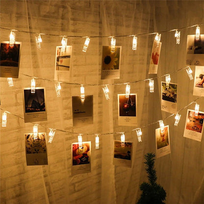 3.5M 20 LED Big Photo Clips LED Battery Powered Decoration Lights For Home