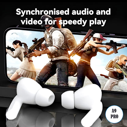 A9 Pro High Quality Sound, ENC Noise Reduction Wireless AirPods With Smart Touch Screen Control