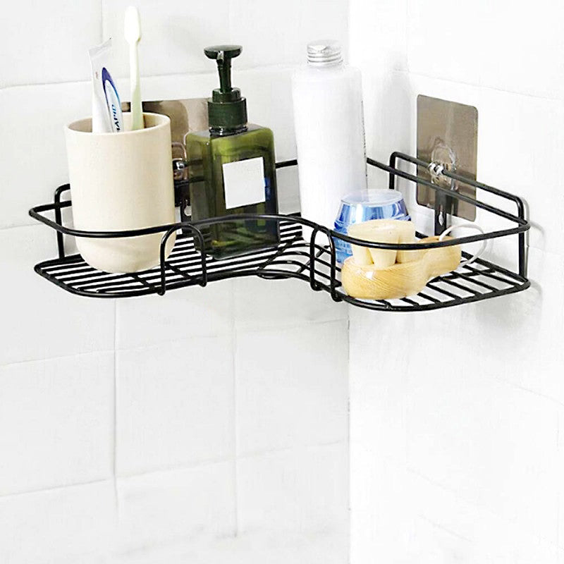 Multi-Use Wall Corner Storage Shelf – Durable Metal Bathroom & Kitchen Organizer