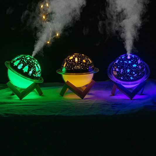 UFO Projection Lamp Air Humidifier Aromatherapy Diffuser For Kid Room Ultrasonic