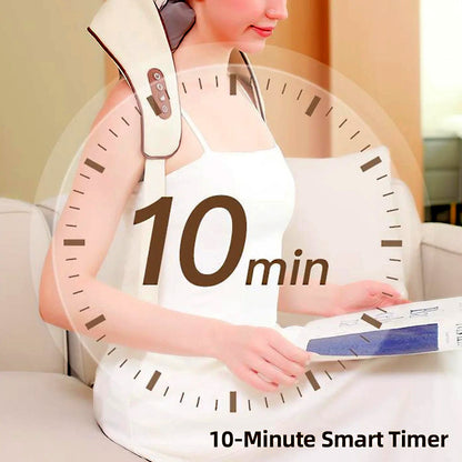 Ultimate Neck & Shoulder Tension Reliever – Wireless 6-Head Trapezius Massager with NTC Heat Therapy – Erase Muscle Stiffness in 10 Minutes