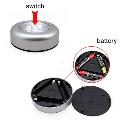 3Pcs LED Wireless Night Light Stick Click Touch Lamp Car Cabinet Closet Lamp