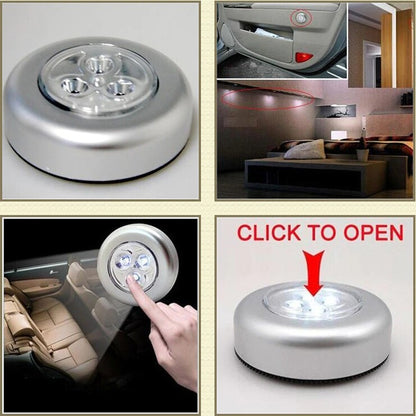 3Pcs LED Wireless Night Light Stick Click Touch Lamp Car Cabinet Closet Lamp