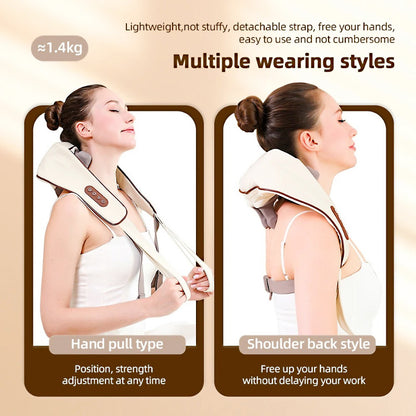 Ultimate Neck & Shoulder Tension Reliever – Wireless 6-Head Trapezius Massager with NTC Heat Therapy – Erase Muscle Stiffness in 10 Minutes