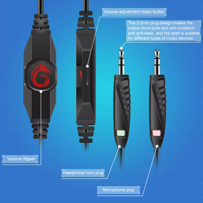 A1S Gaming Headphones 3.5mm Plug Light Weight Headphones