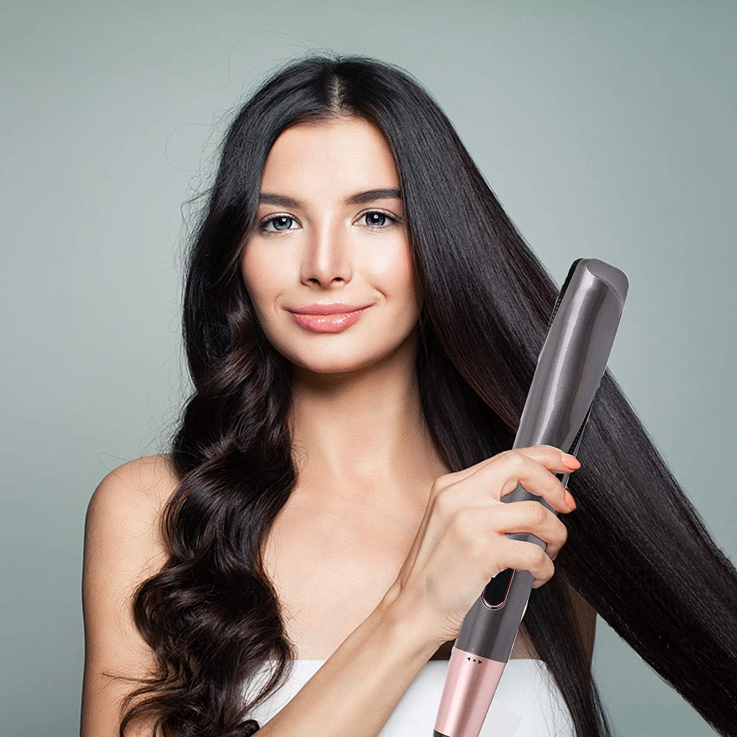 2 In 1 Hair Straightener And Curler Iron Tourmaline Ceramic Twisted Flat Iron With LCD Display