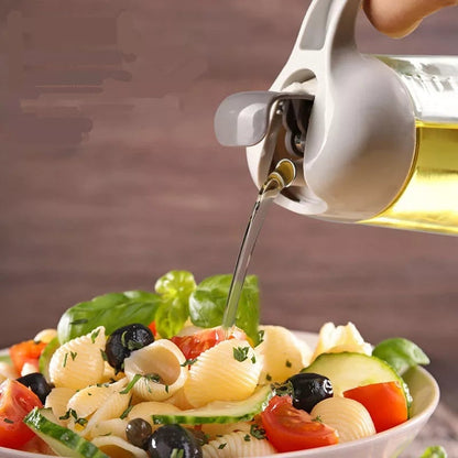 630ml Food Grade Glass Oil Dispenser Bottle with Automatic Flip Cap for Cooking & Seasoning