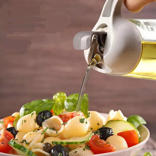 630ml Food Grade Glass Oil Dispenser Bottle with Automatic Flip Cap for Cooking & Seasoning