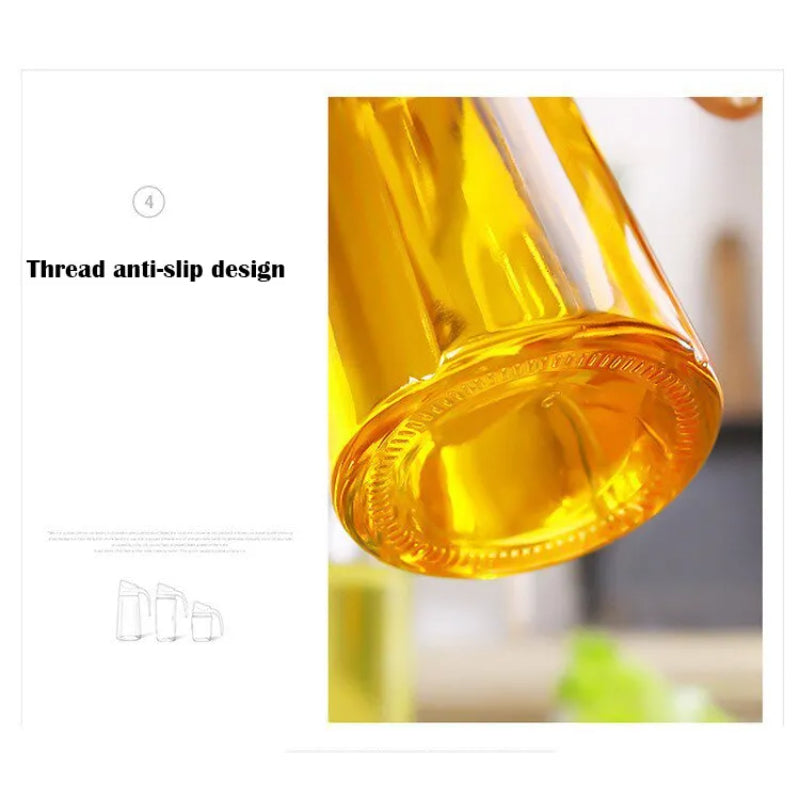 630ml Food Grade Glass Oil Dispenser Bottle with Automatic Flip Cap for Cooking & Seasoning