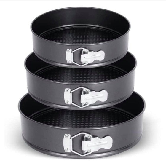 3 Pcs 24cm/26cm/28cm Round Non Stick Spring Form Cake Mold Baking Pan