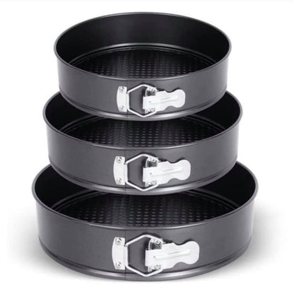 3 Pcs 24cm/26cm/28cm Round Non Stick Spring Form Cake Mold Baking Pan