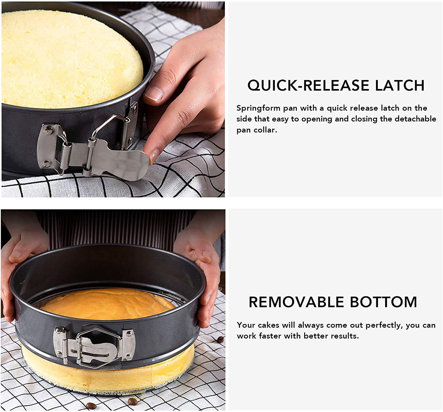 3 Pcs 24cm/26cm/28cm Round Non Stick Spring Form Cake Mold Baking Pan