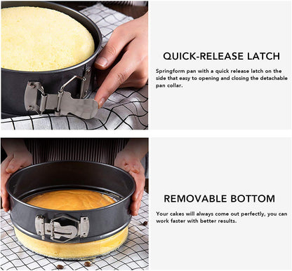 3 Pcs 24cm/26cm/28cm Round Non Stick Spring Form Cake Mold Baking Pan