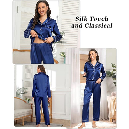 Luxurious Satin Silk Button Down Night Suit for Women Comfortable and Stylish Lounge Wear Sleepwear