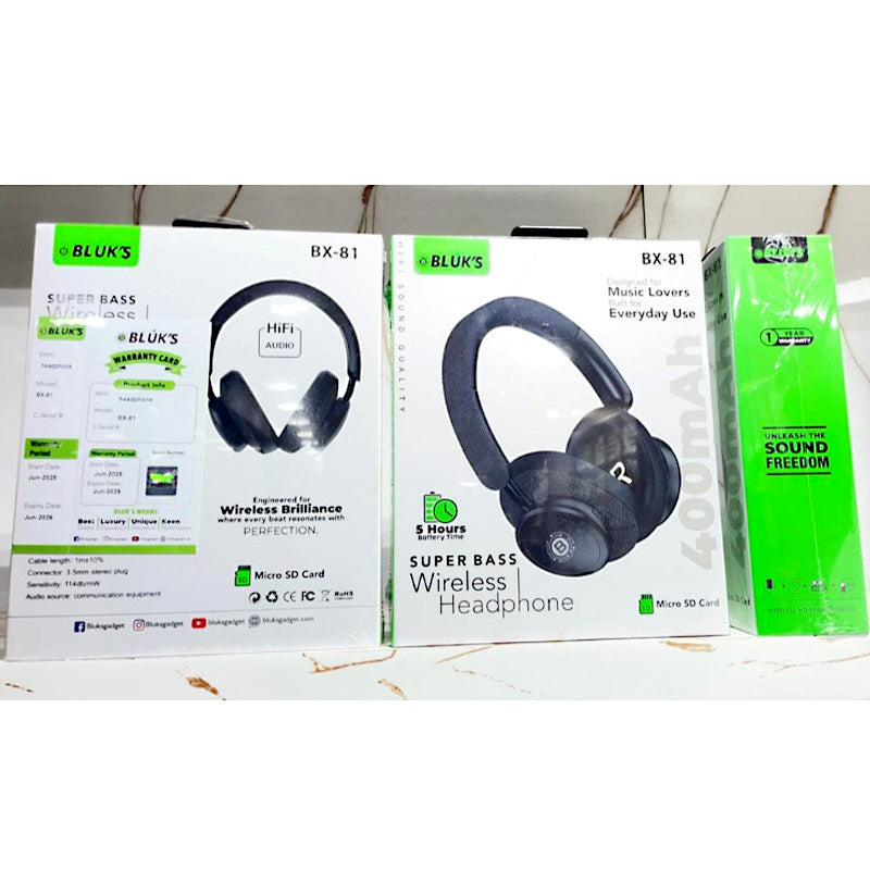 Bluk’s BX-81 Wireless Headphones – Super Bass, 40mm Drivers & Ultra-Low Latency Gaming Mode