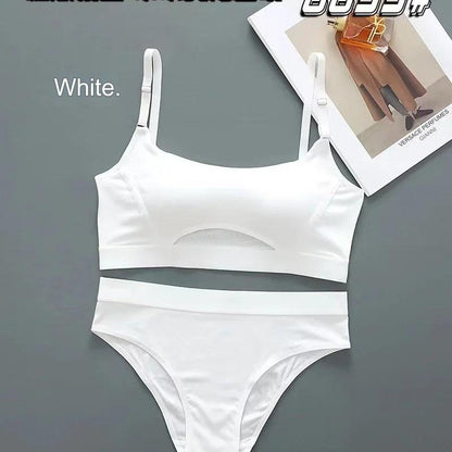 Women’s Seamless Tube Top & Thong Sports Bra Set with Adjustable Buckle & Stylish Design