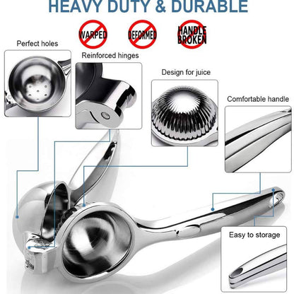 Hand-Operated Single Press Stainless Steel Lemon Squeezer