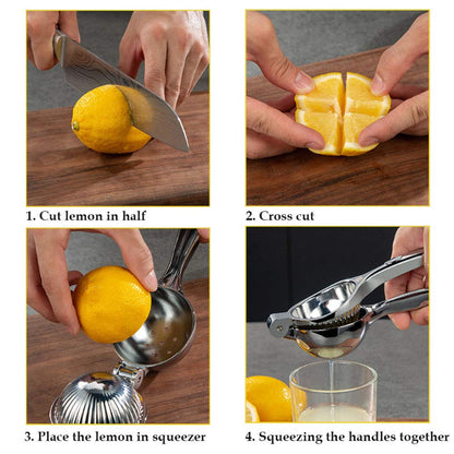 Hand-Operated Single Press Stainless Steel Lemon Squeezer