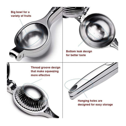 Hand-Operated Single Press Stainless Steel Lemon Squeezer