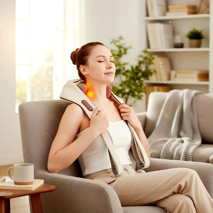 Ultimate Neck & Shoulder Tension Reliever – Wireless 6-Head Trapezius Massager with NTC Heat Therapy – Erase Muscle Stiffness in 10 Minutes