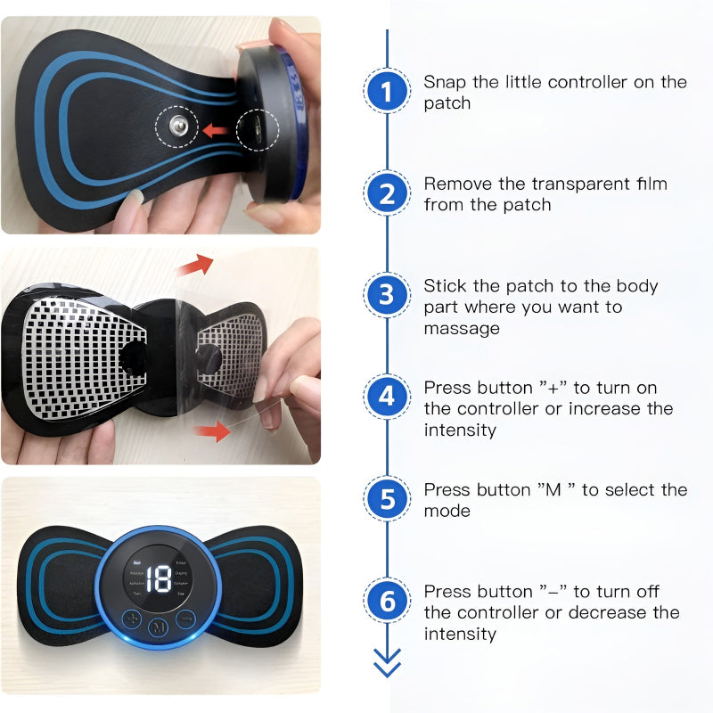 Pack of 2 Mini Electric Massage Sticks with 8 Modes and 19 Intensity Levels
