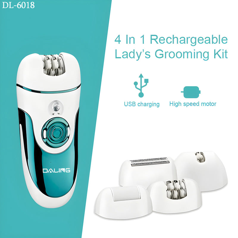 Daling DL-6018 Epilator 4-In-1 Multi-Functional Rechargeable Ladies’ Grooming Kit