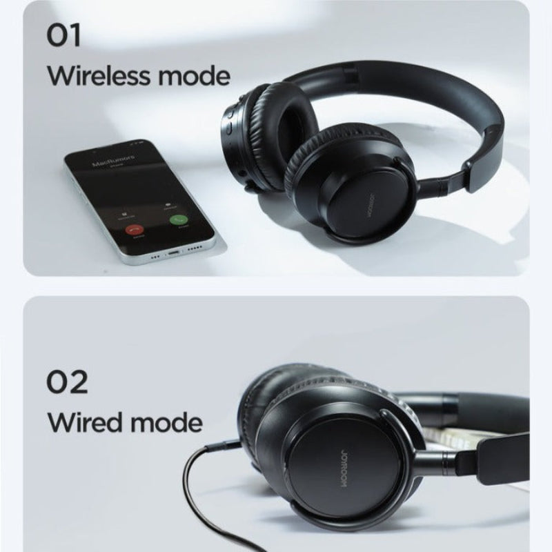 Joyroom JR-OH1 Wireless Bluetooth Headphones with Noise-Cancelling Microphone, Lightweight Design, and 10-Hour Playback Time