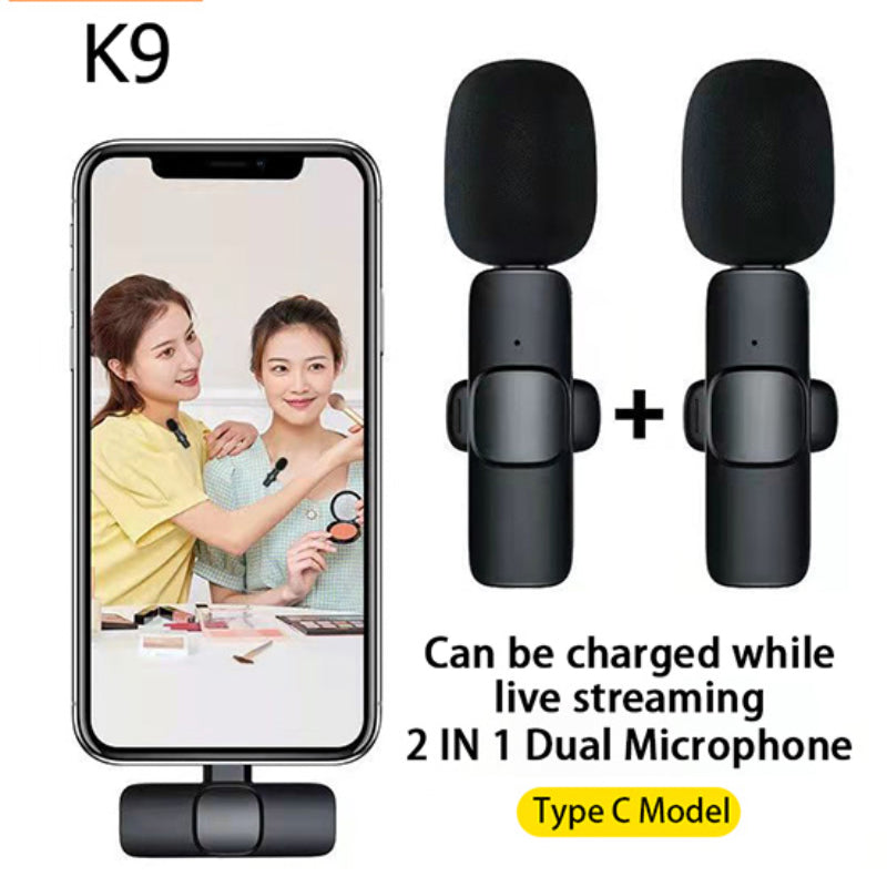 K9 Wireless 2 in 1 Dual Plug And Play Type-C/Lightning Microphone