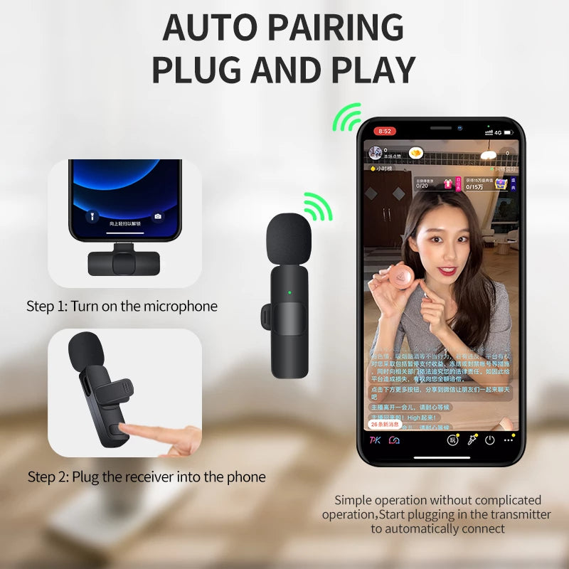 K9 Wireless 2 in 1 Dual Plug And Play Type-C/Lightning Microphone