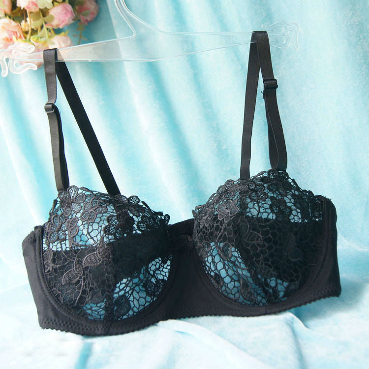 Women Sexy Ultra-thin Transparent Lace Bras Mesh Lingerie