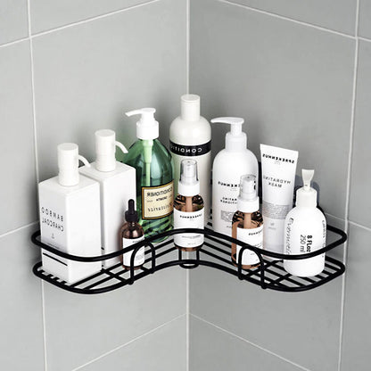 Multi-Use Wall Corner Storage Shelf – Durable Metal Bathroom & Kitchen Organizer