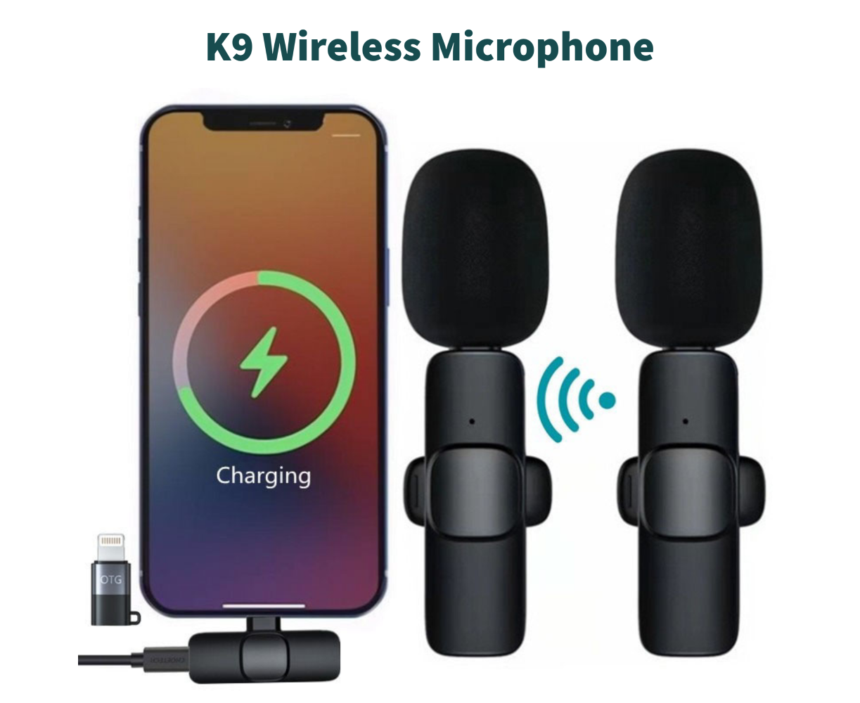 K9 Wireless 2 in 1 Dual Plug And Play Type-C/Lightning Microphone