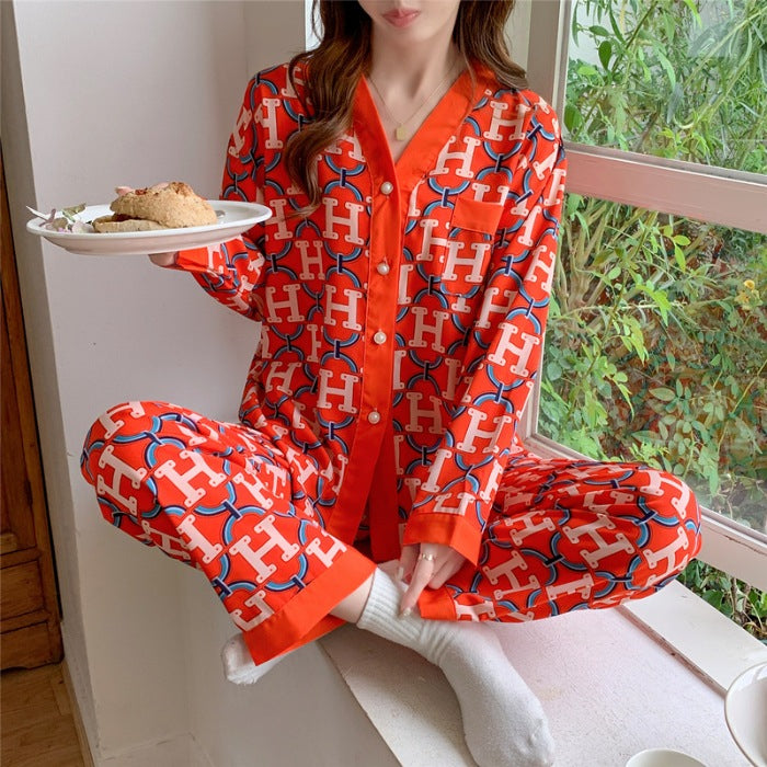 Elegant V-Neck Cardigan Night Suit – Stylish, Breathable, and Comfortable Loungewear for All Seasons
