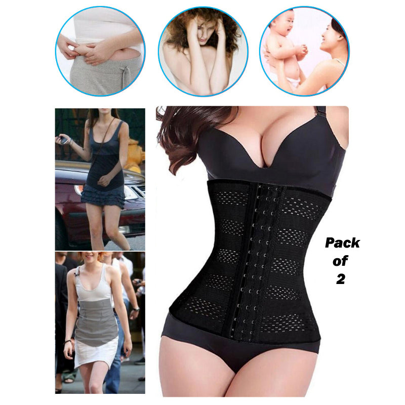Pack Of 2 Pcs Women’s Body Shaper Waist Trainer Se Tummy Girdle Corset Duo For Slimming, Underbust Control And Shapewear Elegance