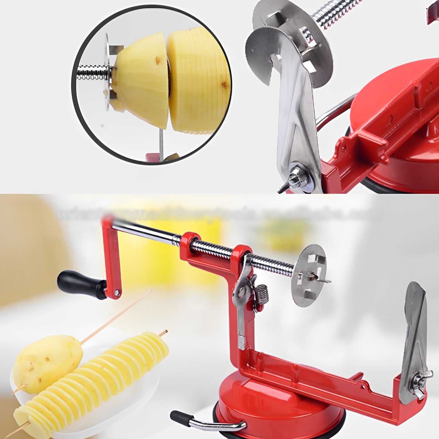 High-Quality Spiral Potato Slicer With Non-Slip Rubber Feet