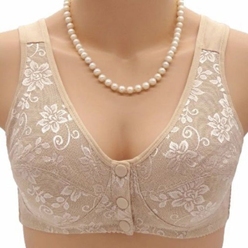 Women’s Thin And Comfortable Backless Front Closure Button Cotton Bra
