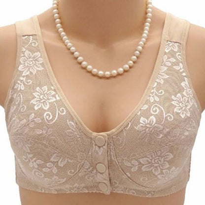 Women’s Thin And Comfortable Backless Front Closure Button Cotton Bra