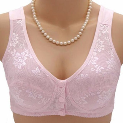 Women’s Thin And Comfortable Backless Front Closure Button Cotton Bra