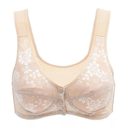 Women’s Thin And Comfortable Backless Front Closure Button Cotton Bra