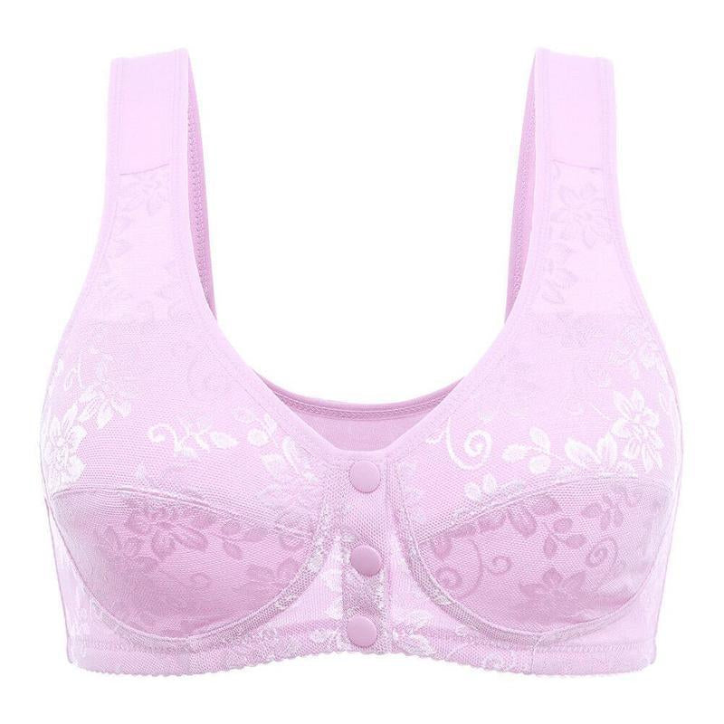 Women’s Thin And Comfortable Backless Front Closure Button Cotton Bra