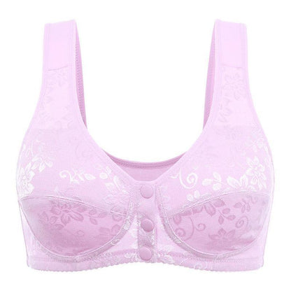 Women’s Thin And Comfortable Backless Front Closure Button Cotton Bra