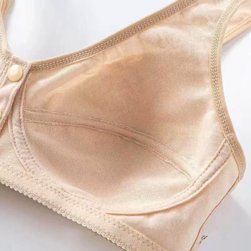 Women’s Thin And Comfortable Backless Front Closure Button Cotton Bra