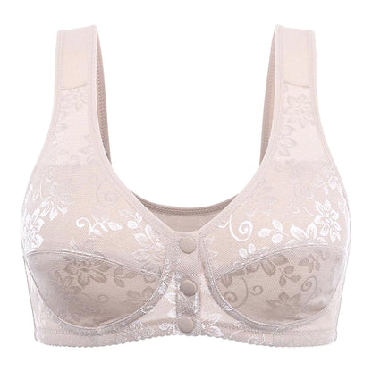 Women’s Thin And Comfortable Backless Front Closure Button Cotton Bra