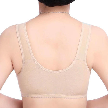 Women’s Thin And Comfortable Backless Front Closure Button Cotton Bra