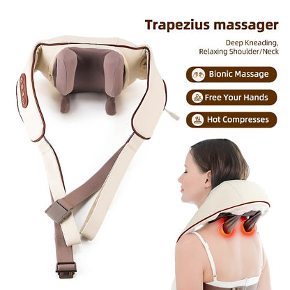Ultimate Neck & Shoulder Tension Reliever – Wireless 6-Head Trapezius Massager with NTC Heat Therapy – Erase Muscle Stiffness in 10 Minutes