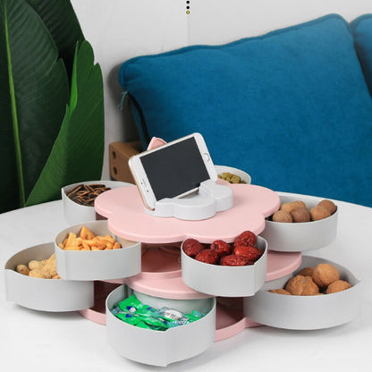 Flower Design Plastic Fruit Basket Double-Layer Creative Candy Box