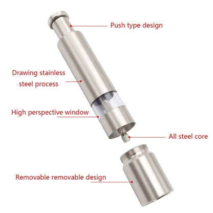 One Handed Operation Thumb Push High Quality Stainless Steel Spice Grinder